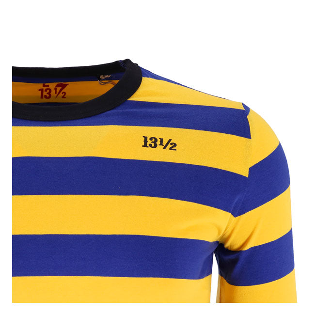13 And A Half Magazine Behind Bars Long Sleeves T-Shirt Yellow / Blue