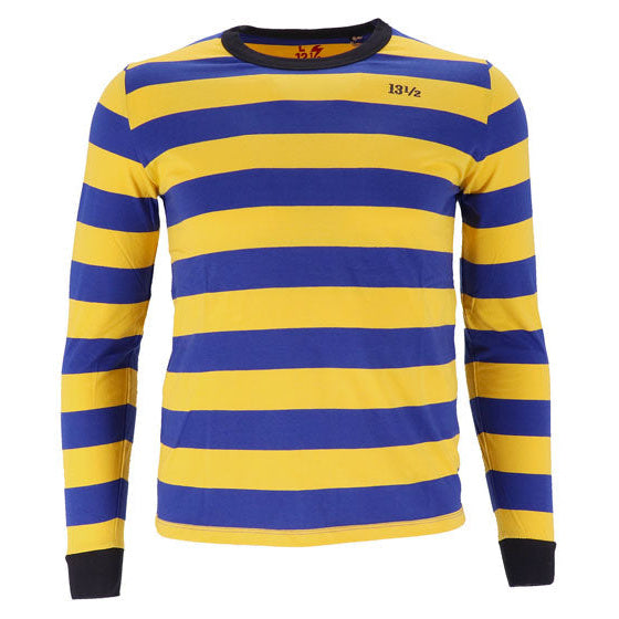 13 And A Half Magazine Behind Bars Long Sleeves T-Shirt Yellow / Blue - primary product view