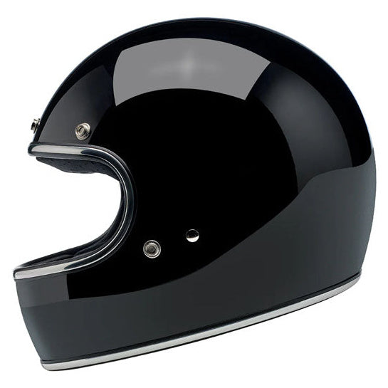Biltwell Gringo Gloss Black helmet - left-side profile