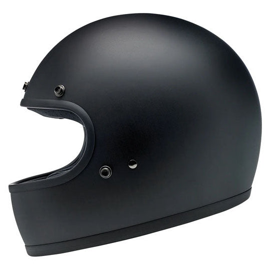 Biltwell Gringo Flat Black helmet - left-side profile