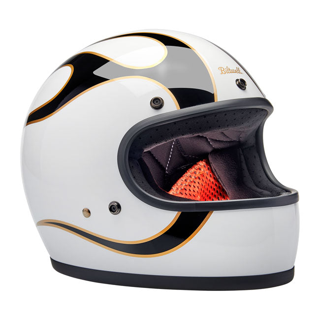Biltwell Gringo Gloss White / Black Flames