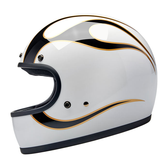 Biltwell Gringo Gloss White / Black Flames