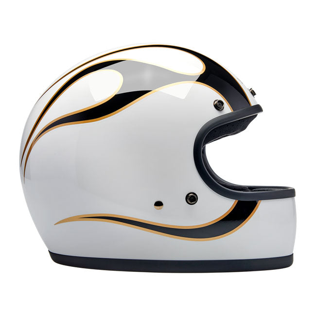 Biltwell Gringo Gloss White / Black Flames