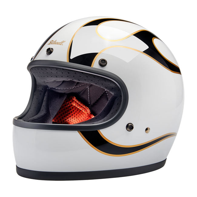 Biltwell Gringo Gloss White / Black Flames