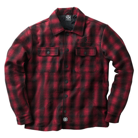 West Coast Choppers Wool Lined Plaidshirt Red / Black - primary product view