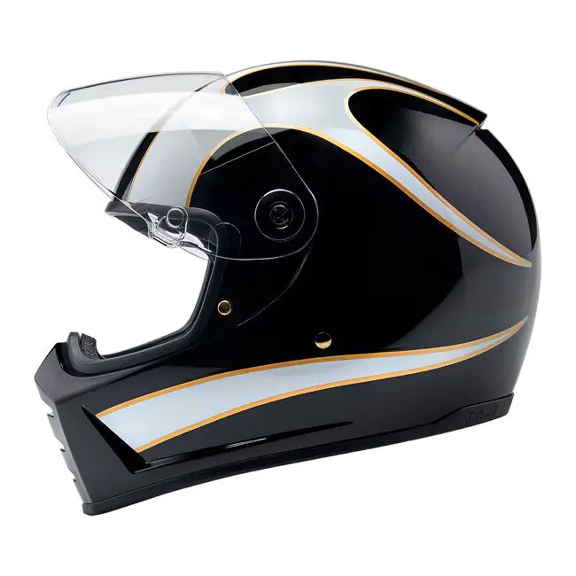 Biltwell Lane Splitter White Flames  - FREE UK Shipping, FREE 365 Day Returns | Moto Central