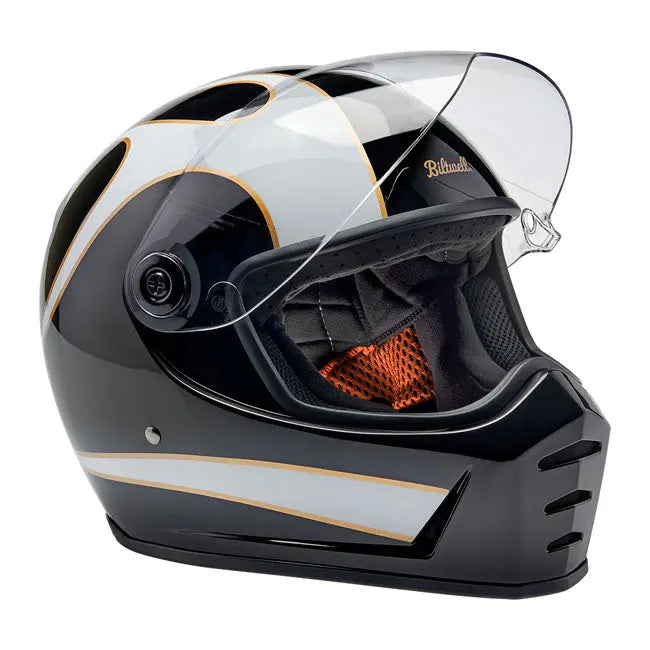 Biltwell Lane Splitter White Flames  - FREE UK Shipping, FREE 365 Day Returns | Moto Central