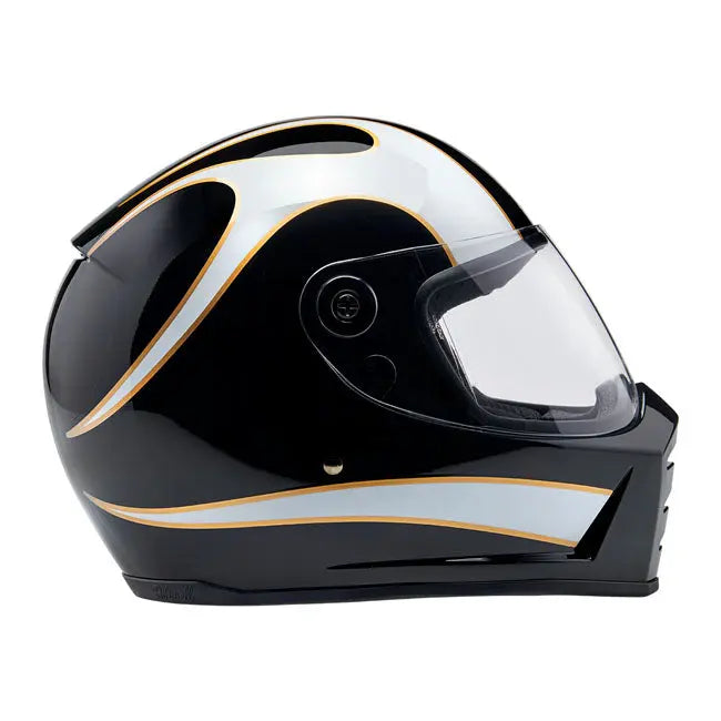 Biltwell Lane Splitter White Flames  - FREE UK Shipping, FREE 365 Day Returns | Moto Central