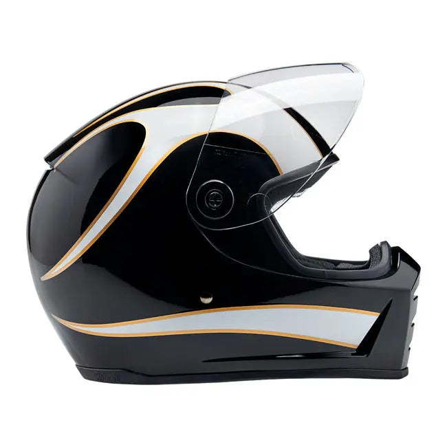 Biltwell Lane Splitter White Flames  - FREE UK Shipping, FREE 365 Day Returns | Moto Central