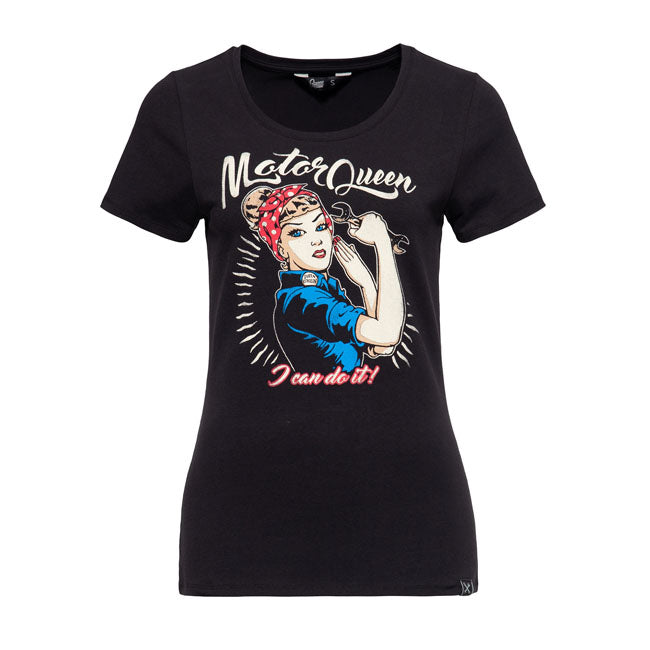 King Kerosin Queen Kerosin Motor Queen I Can Do It T-Shirt Black