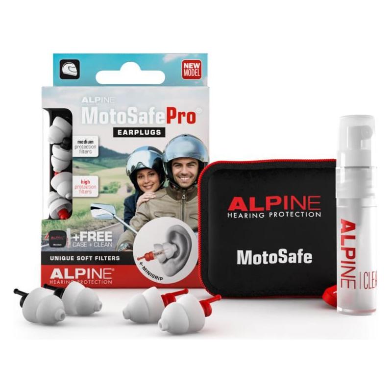 Alpine Motosafe Pro Earplugs White With Mini Grip