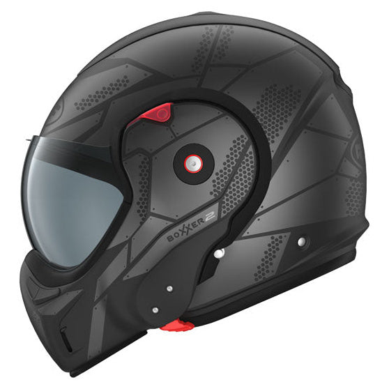 Roof Boxxer 2 Kendo Matt Black full-face motorcycle helmet, left-front three-quarter view