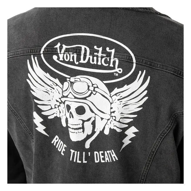 Von Dutch Denim Jacket Black FREE UK Delivery, FREE 365 Day Returns | Moto Central