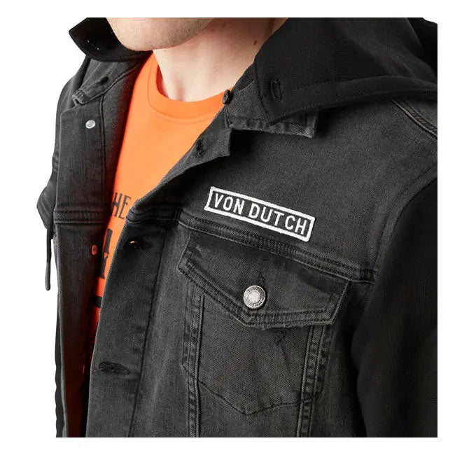 Von Dutch Denim Jacket Black FREE UK Delivery, FREE 365 Day Returns | Moto Central
