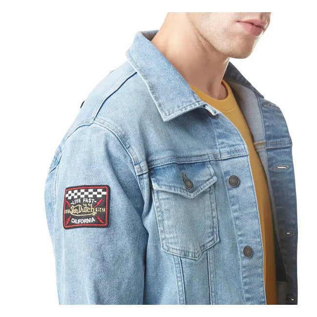 Von Dutch Denim Jacket Blue FREE UK Delivery, FREE 365 Day Returns | Moto Central