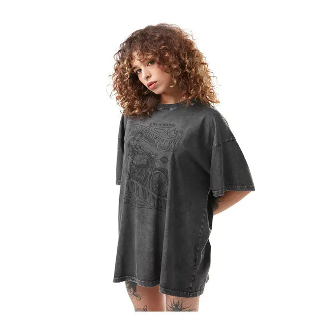 Von Dutch Loose Ladies T-Shirt Dark Grey FREE UK Delivery, FREE 365 Day Returns | Moto Central