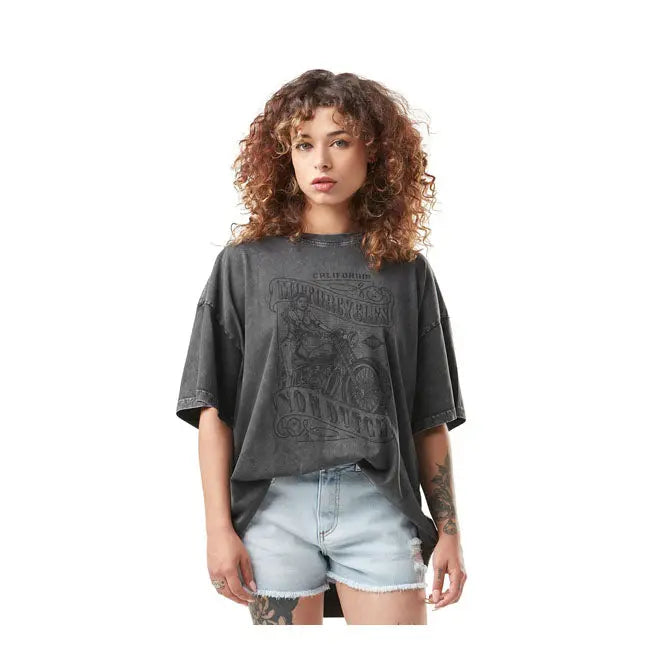 Von Dutch Loose Ladies T-Shirt Dark Grey FREE UK Delivery, FREE 365 Day Returns | Moto Central
