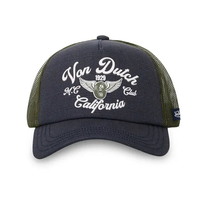 Von Dutch Heritage-Trucker Crew Cap Denim / Grey FREE UK Delivery, FREE 365 Day Returns | Moto Central