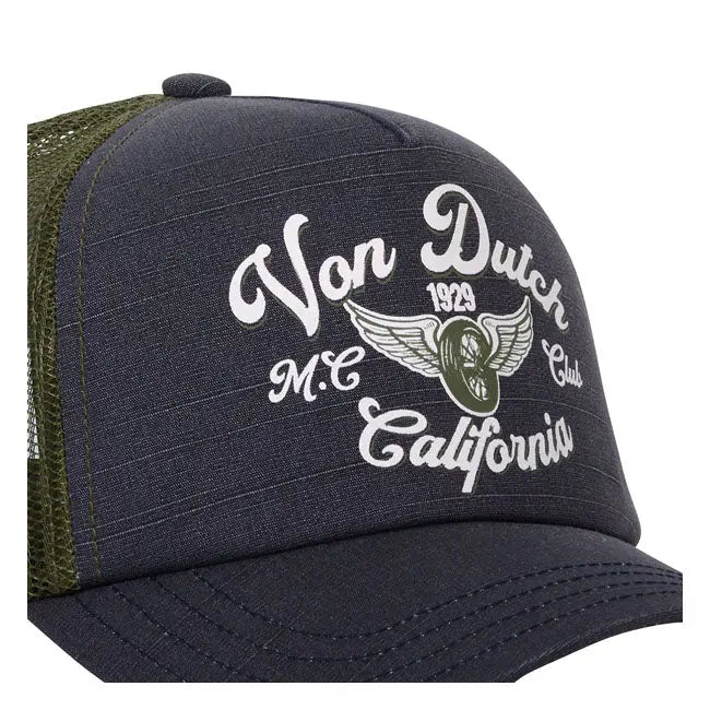 Von Dutch Heritage-Trucker Crew Cap Denim / Grey FREE UK Delivery, FREE 365 Day Returns | Moto Central