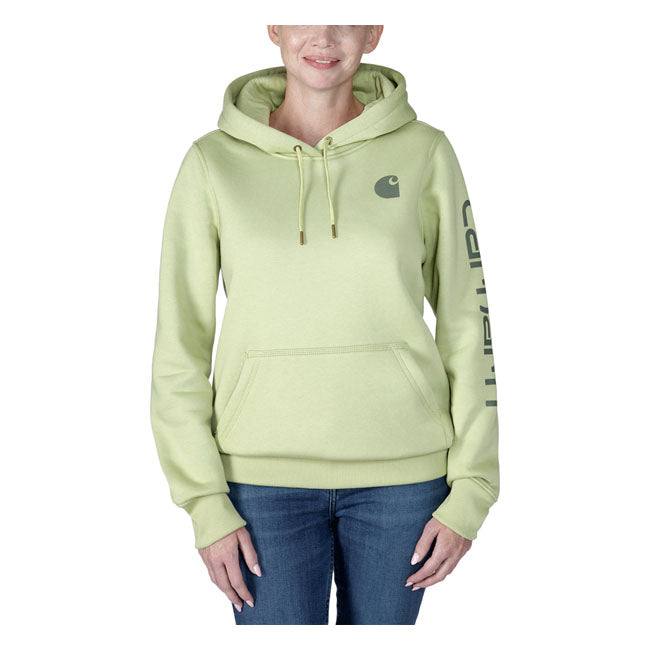 Carhartt Logo Sleeves Graphic Ladies Sweatshirt Dried Clay - FREE UK Shipping, FREE 365 Day Returns | Moto Central