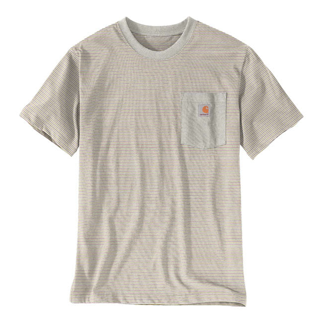 Carhartt Relaxed Pocket Stripe Short Sleeves T-Shirt Malt / Apple Butter - FREE UK Shipping, FREE 365 Day Returns | Moto Central