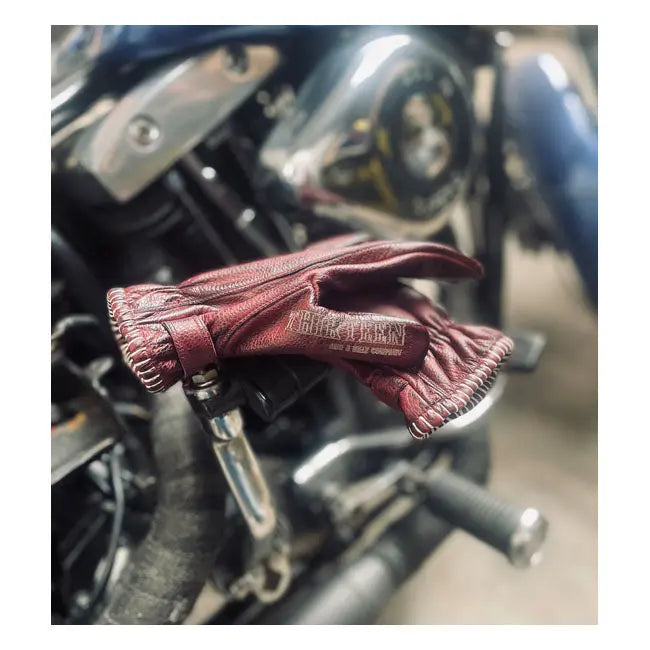 13 And A Half Magazine Loud Ride Leather Gloves Burgundy FREE UK Delivery, FREE 365 Day Returns | Moto Central