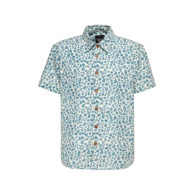 King Kerosin Vintage Sea Pattern T-Shirt Off-White FREE UK Delivery, FREE 365 Day Returns | Moto Central