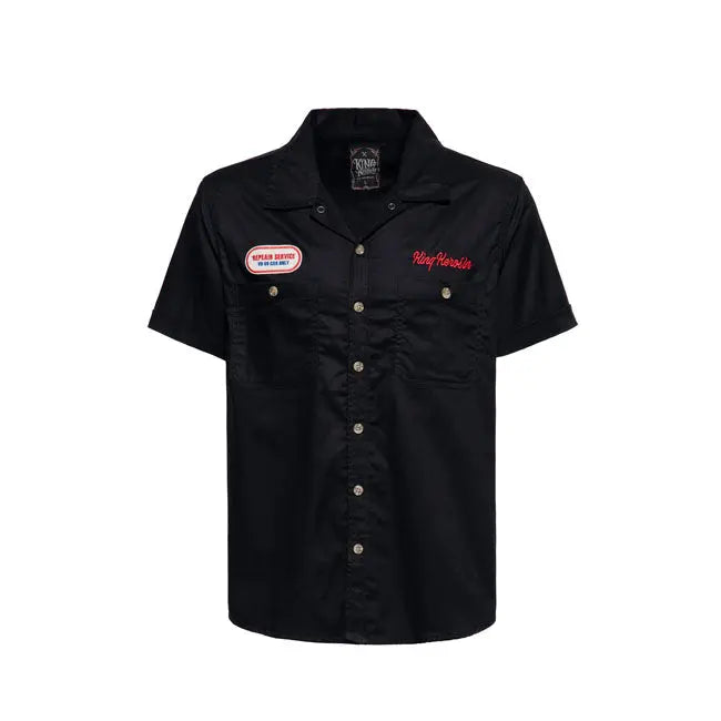 King Kerosin Redondo Beach Work Shirt Black FREE UK Delivery, FREE 365 Day Returns | Moto Central