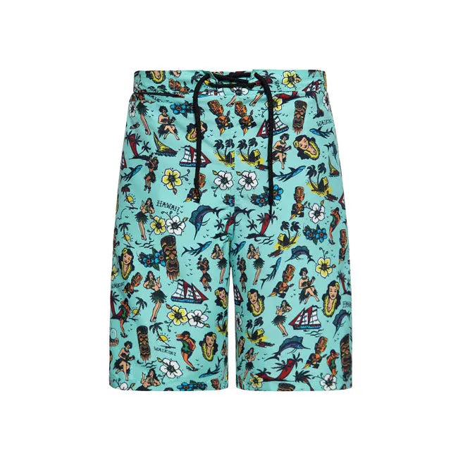 King Kerosin Hawaii Swimshort Mint FREE UK Delivery, FREE 365 Day Returns | Moto Central