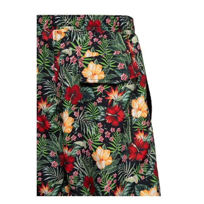 King Kerosin Hawaiian Plants Swimshort Black FREE UK Delivery, FREE 365 Day Returns | Moto Central