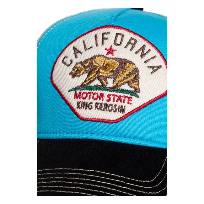 King Kerosin California Cap Black / Blue FREE UK Delivery, FREE 365 Day Returns | Moto Central