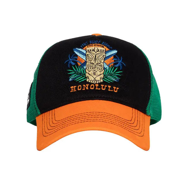King Kerosin Honolulu Cap Black / Orange FREE UK Delivery, FREE 365 Day Returns | Moto Central