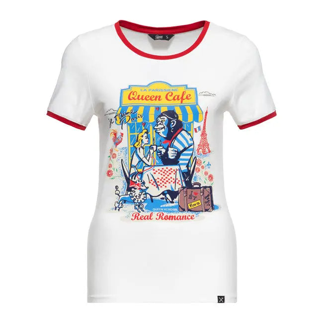 King Kerosin Queen Kerosin Queen Cafe Ladies T-Shirt Off-White FREE UK Delivery, FREE 365 Day Returns | Moto Central