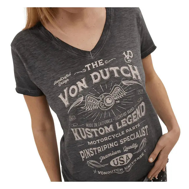 Von Dutch Kustom Legend Ladies T-Shirt Used Black FREE UK Delivery, FREE 365 Day Returns | Moto Central