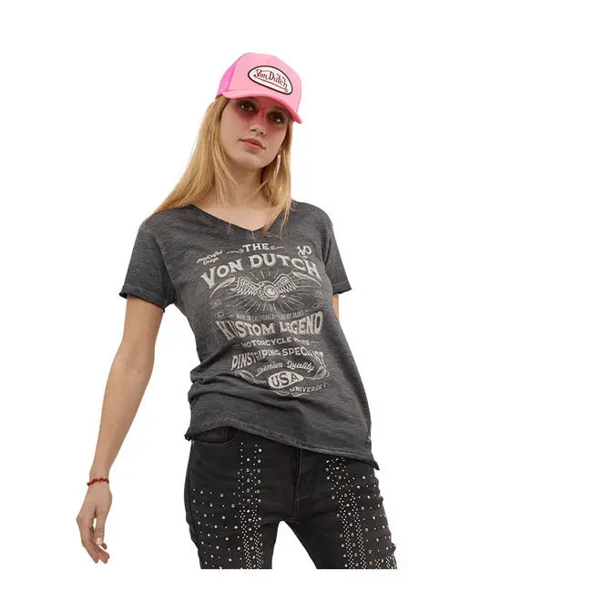 Von Dutch Kustom Legend Ladies T-Shirt Used Black FREE UK Delivery, FREE 365 Day Returns | Moto Central