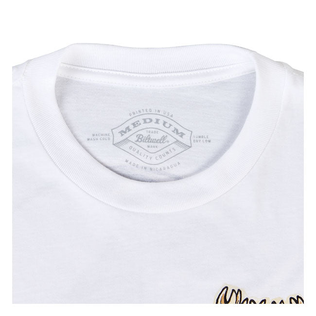 Biltwell Decay Long Sleeves T-Shirt White - FREE UK Shipping, FREE 365 Day Returns | Moto Central