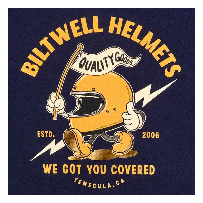 Biltwell Covered Sweatshirt Dark Navy  - FREE UK Shipping, FREE 365 Day Returns | Moto Central