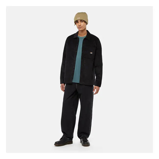 Dickies Corduroy Shirt Black  - FREE UK Shipping, FREE 365 Day Returns | Moto Central