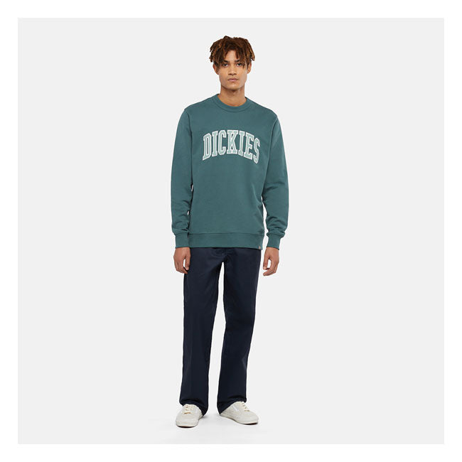 Dickies Aitkin Sweatshirt Green / Surf Blue - FREE UK Shipping, FREE 365 Day Returns | Moto Central