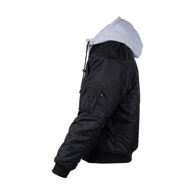 Army Surplus MA-1 Hooded Bomber Jacket Black FREE UK Delivery, FREE 365 Day Returns | Moto Central