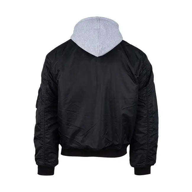 Army Surplus MA-1 Hooded Bomber Jacket Black FREE UK Delivery, FREE 365 Day Returns | Moto Central