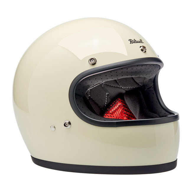 Biltwell Gringo Santa Cruz Handmade Full Face Helmet Vintage White - FREE UK Shipping, FREE 365 Day Returns | Moto Central
