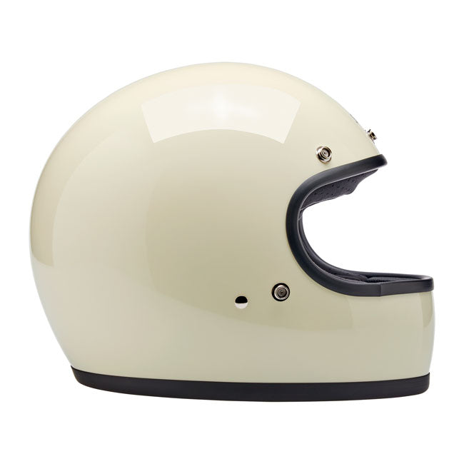 Biltwell Gringo Santa Cruz Handmade Full Face Helmet Vintage White - FREE UK Shipping, FREE 365 Day Returns | Moto Central