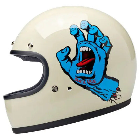 Biltwell Gringo Santa Cruz Handmade Vintage White - left-rear graphic view