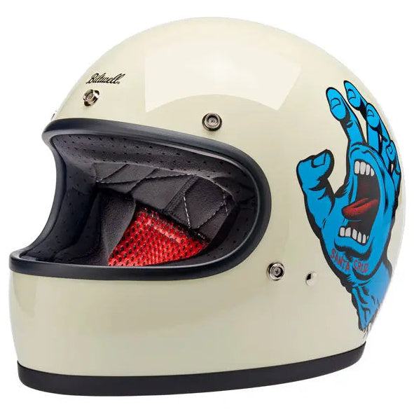 Biltwell Gringo Santa Cruz Handmade Vintage White - left-front three-quarter view