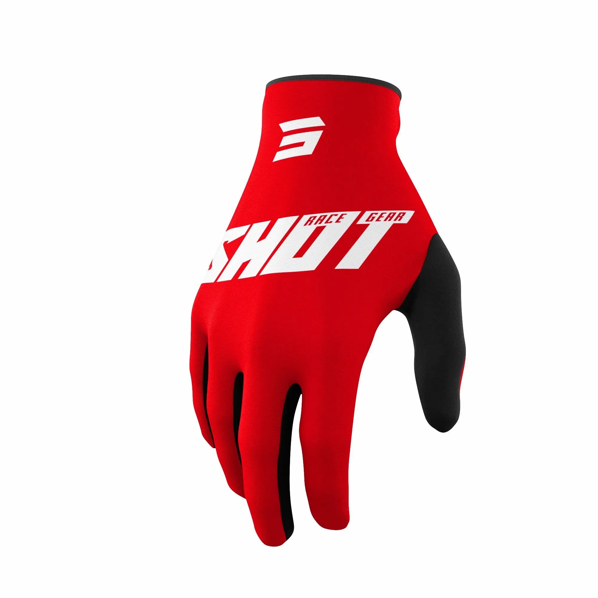 Shot Raw Gloves Burst Red - FREE UK Shipping, FREE 365 Day Returns | Moto Central