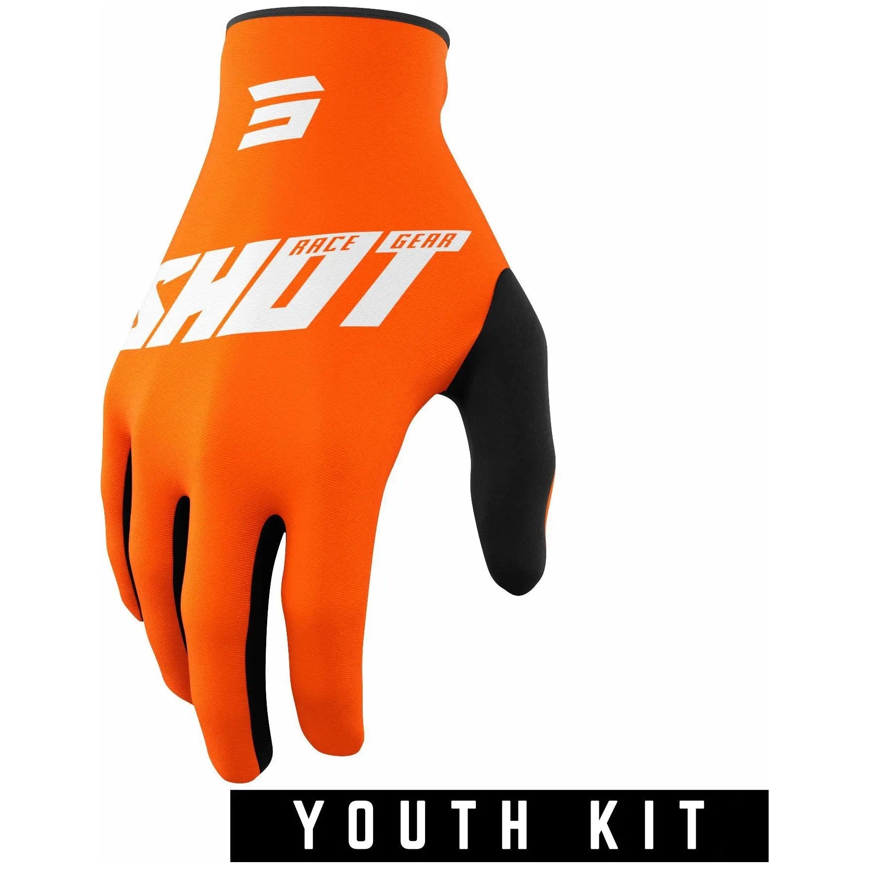 Shot Raw Youth Gloves Burst Orange - FREE UK Shipping, FREE 365 Day Returns | Moto Central