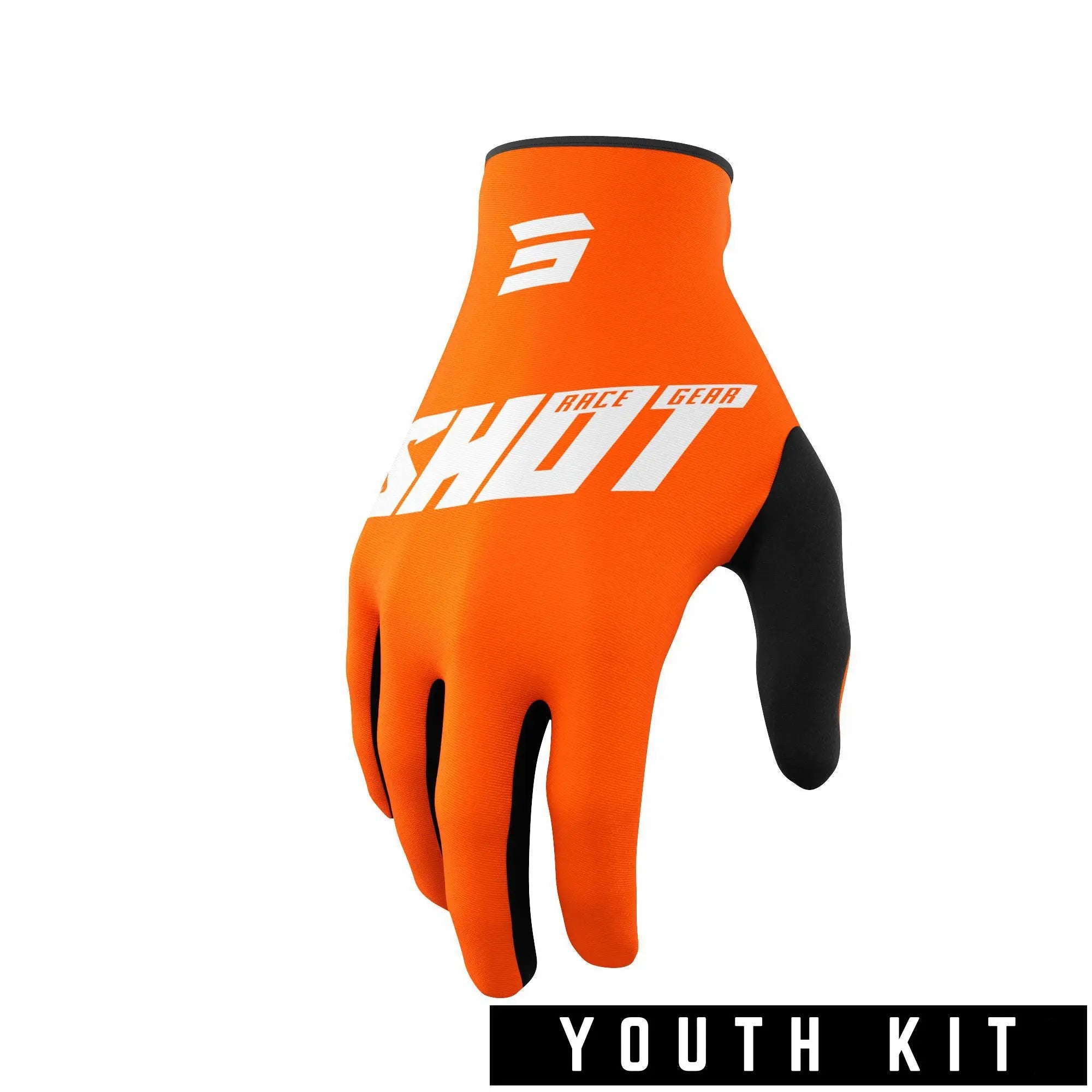 Shot Raw Youth Gloves Burst Orange - FREE UK Shipping, FREE 365 Day Returns | Moto Central