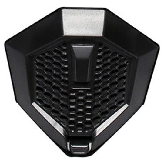 AGV AX9 External Chin Guard Vent Black For AX9 Helmets external chin guard vent front view on a white background