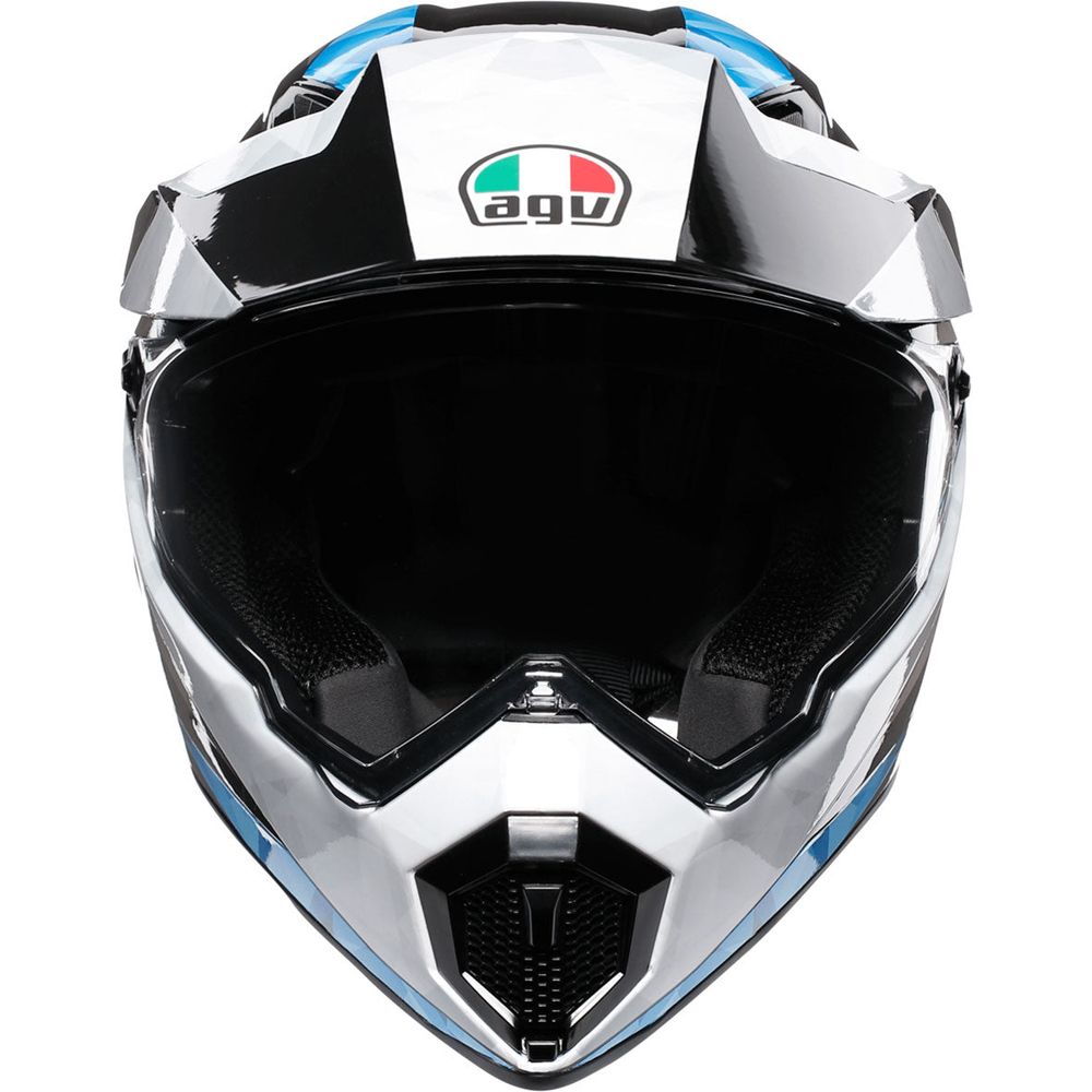 agv ax9 helmet gopro AGV AX9 North Full Face Helmet Black/White/Cyan FREE UK Delivery